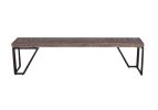 60" Modern Dark Acacia And Black Iron Bench