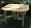 47" Natural Square Solid Wood Outdoor Dining Table