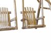 87" X 70" X 65"  Natural Wood Double Chair Swing