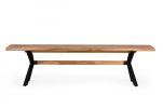 Modern Solid Drift Oak Bench With Black Powder Coated Metal Legs