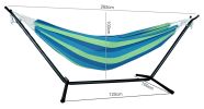 Blue And Green Stripe Two Person Hammock With Stand