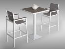 3 Piece Modern White And Gray Outdoor Bar Set