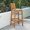 44" Low Back Indoor Outdoor Bar Height Chair With Footrest