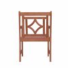 24" Brown Solid Wood Indoor Outdoor Arm Chair