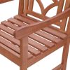 24" Brown Solid Wood Indoor Outdoor Arm Chair