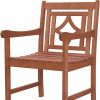 24" Brown Solid Wood Indoor Outdoor Arm Chair