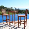 49" Tan Indoor Outdoor Bar Height Chair With Footrest