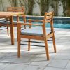 Light Wood Dining Chair With Metal Supports