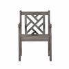 Distressed Patio Armchair With Diagonal Design