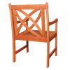 Brown Patio Armchair With Decorative Back
