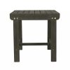18" Dark Gray Square Solid Wood Outdoor Side Table