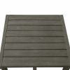 18" Dark Gray Square Solid Wood Outdoor Side Table