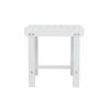 18" White Square Solid Wood Outdoor Side Table