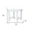 18" White Square Solid Wood Outdoor Side Table