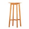 24" Natural Rounded Solid Wood Outdoor Bar Table