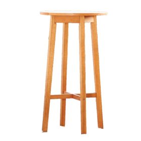 24" Natural Rounded Solid Wood Outdoor Bar Table