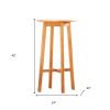 24" Natural Rounded Solid Wood Outdoor Bar Table
