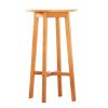 24" Natural Rounded Solid Wood Outdoor Bar Table