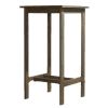24" Gray Square Solid Wood Outdoor Bar Table