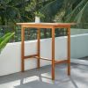 46" Brown Solid Wood Outdoor Bar Table