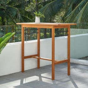 46" Brown Solid Wood Outdoor Bar Table