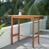 46" Brown Solid Wood Outdoor Bar Table