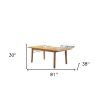 81" Brown Solid Wood Outdoor Dining Table with Umbrella Hole