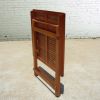 24" Brown Square Solid Wood Folding Outdoor Side Table