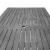 59" Dark Gray Solid Wood Outdoor Dining Table with Umbrella Hole