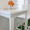24" White Square Solid Wood Outdoor Bar Table