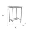 24" White Square Solid Wood Outdoor Bar Table