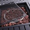 30" Black Square Slat Top Fire Pit Table with Lid