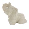 17"  Cream Elephant Indoor Outdoor Planter Statue