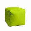 17" Lime Green Canvas Cube Outdoor Pouf Ottoman