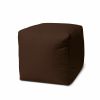 17" Cool Dark Chocolate Brown Solid Color Indoor Outdoor Pouf Ottoman