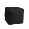 17" Cool Jet Black Solid Color Indoor Outdoor Pouf Ottoman