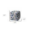 17" Pink Polyester Cube Geometric Indoor Outdoor Pouf Ottoman
