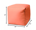 17" Cool Flamingo Coral Solid Color Indoor Outdoor Pouf Cover