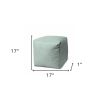 17" Green Cube Indoor Outdoor Pouf Cover