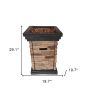 Brown Stone Stacked Outdoor Gas Fire Pit with Lava Rocks