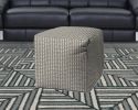 17" Taupe Cube Geometric Indoor Outdoor Pouf Cover