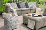17" Gray Cube Indoor Outdoor Pouf Cover