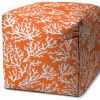 17" Orange Cube Indoor Outdoor Pouf Cover