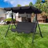 65" Black Metal Swing Chair