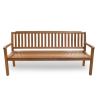 72" Teak Solid Wood Garden Bench