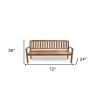 72" Teak Solid Wood Garden Bench