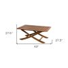 43" Brown Solid Wood Folding Outdoor Side Table