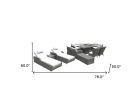 Twelve Piece Outdoor Gray Wicker Multiple Chairs Seating Group Fire Pit Included with White Cushions