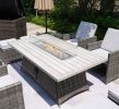 Ten Piece Outdoor Gray Wicker Multiple Chairs Seating Group Fire Pit Included with White Cushions