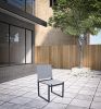 Set of Two 20" Gray and Black Aluminum Indoor Outdoor Dining Chair